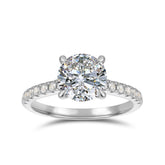 14K Gold Moissanite Ring with Hidden Halo