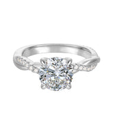 Twisted Vine Round Moissanite Engagement Ring | 14k Solid Gold