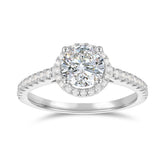 1ct Moissanite Halo Engagement Ring in 14k Gold