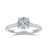 14K Gold Round Brilliant Cut Moissanite Engagement Rings
