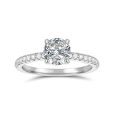 Classic 1ct Round Cut Moissanite Engagement Ring in 14k Solid Gold