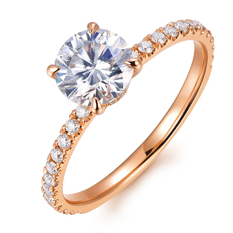 rose gpld  round shape anniversary ring