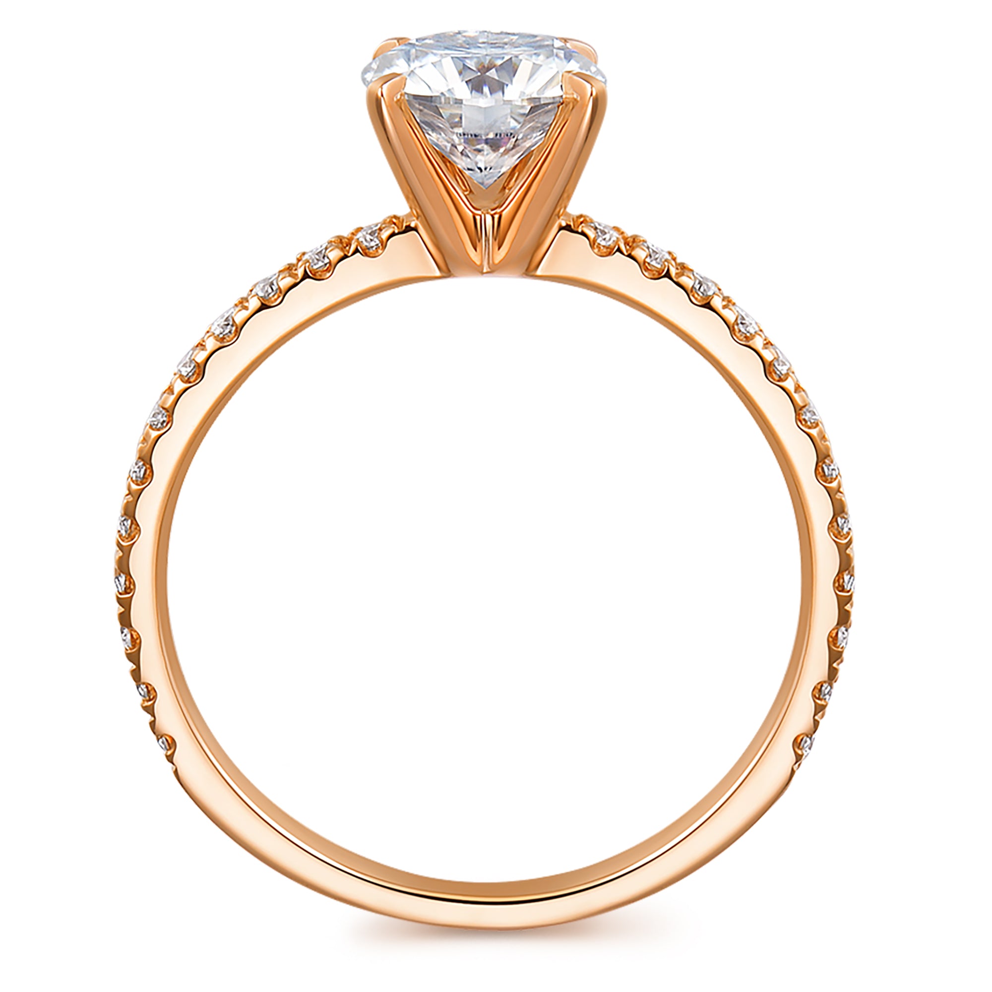 14k rose gold moissanite promise ring for women
