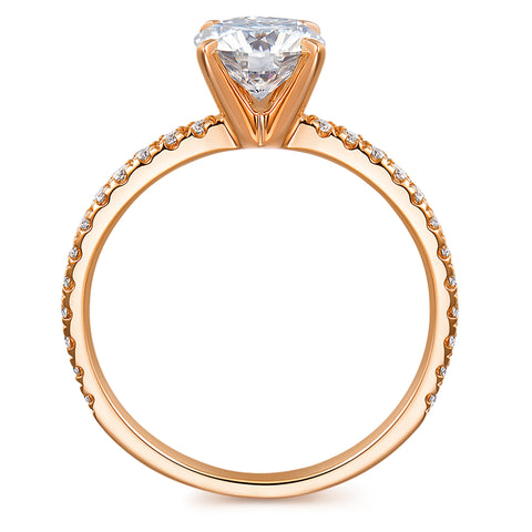 14k rose gold moissanite promise ring for women