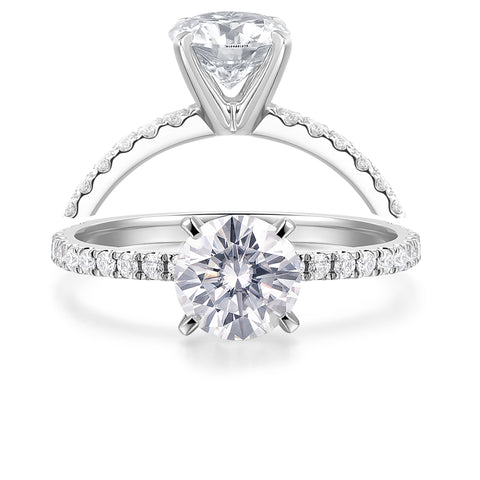 round cut brilliant moissanite engagement ring in white gold