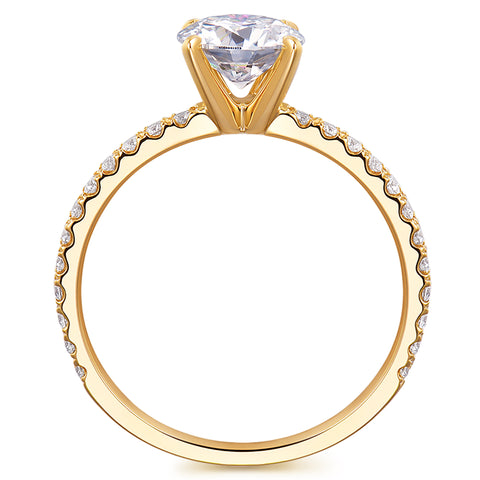 1ct round shape moissanite engagement ring for women
