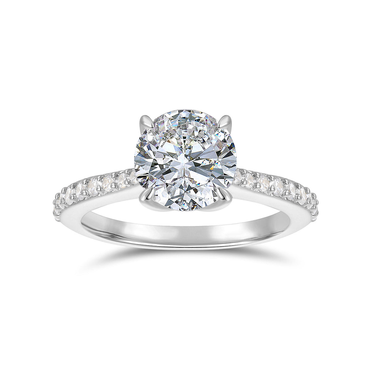 Hidden Petal 2ct Moissanite Ring | 14k Gold