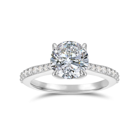 Hidden Petal 2ct Moissanite Ring | 14k Gold