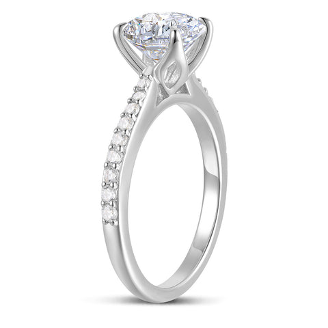Hidden Petal 2ct Moissanite Ring | 14k Gold