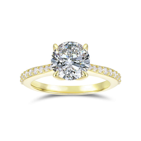 Hidden Petal 2ct Moissanite Ring | 14k Gold