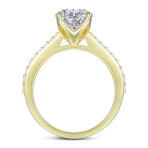 Hidden Petal 2ct Moissanite Ring | 14k Gold