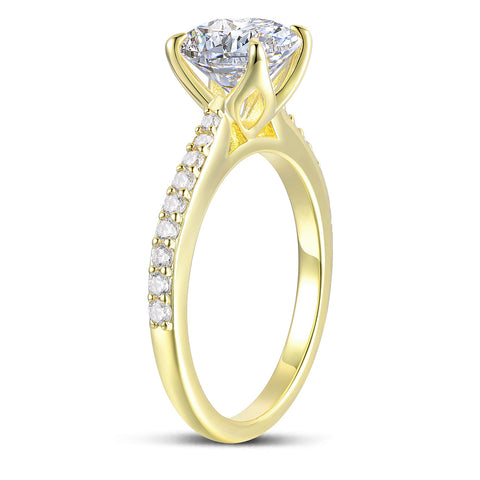 Hidden Petal 2ct Moissanite Ring | 14k Gold