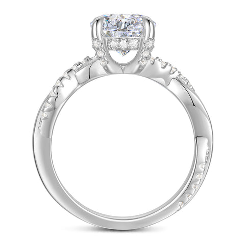 Twisted Vine Round Moissanite Engagement Ring | 14k Solid Gold