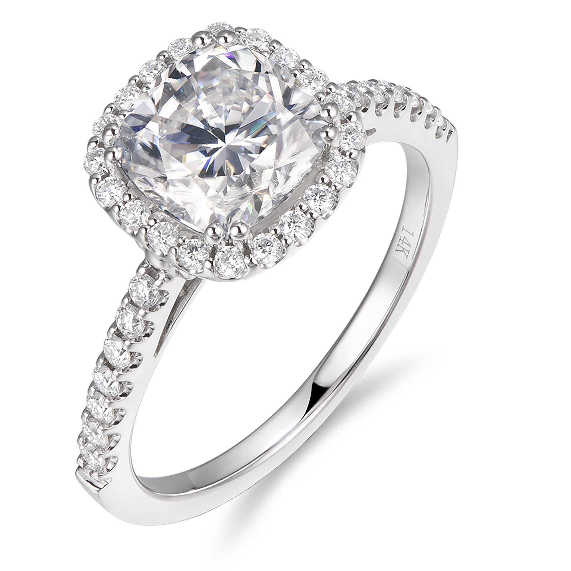 2.0CT cushion moissanite annivwersary ring for women