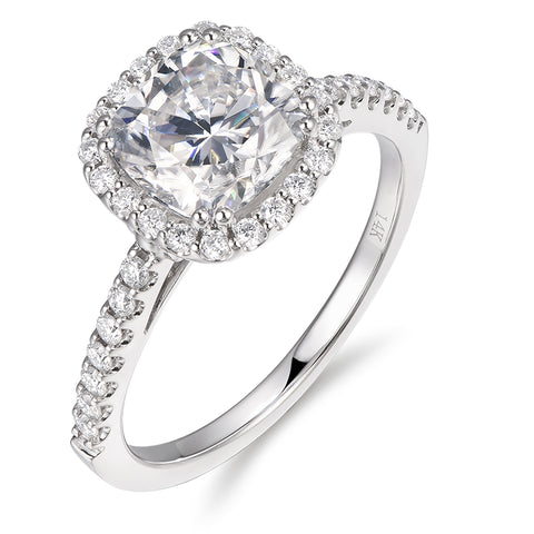 2.0CT cushion moissanite annivwersary ring for women