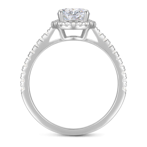 1ct Moissanite Halo Engagement Ring in 14k Gold