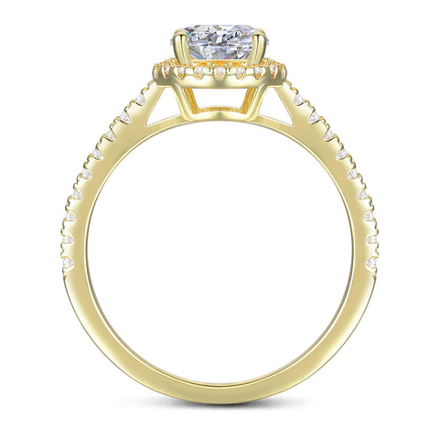 1ct Moissanite Halo Engagement Ring in 14k Gold
