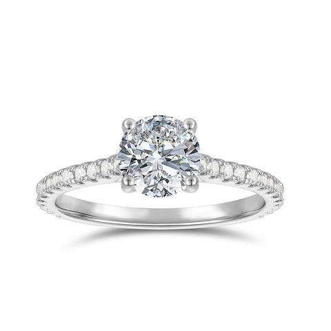 14K Gold Round Brilliant Cut Moissanite Engagement Rings