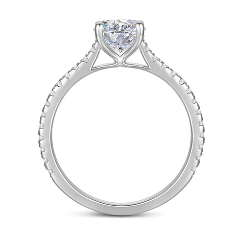 14K Gold Round Brilliant Cut Moissanite Engagement Rings