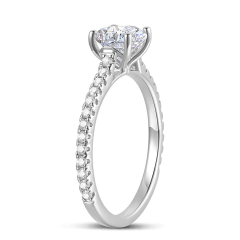 14K Gold Round Brilliant Cut Moissanite Engagement Rings