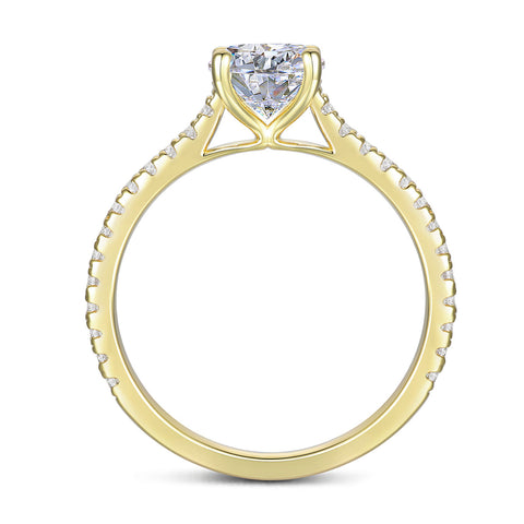 14K Gold Round Brilliant Cut Moissanite Engagement Rings