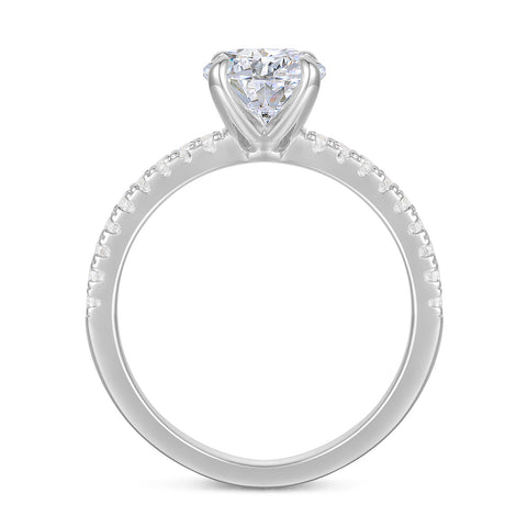 Brouxon Classic 1ct Round Cut Moissanite Engagement Ring in 14k Solid Gold
