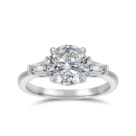 14K Gold Three Stone Moissanite Engagement Ring