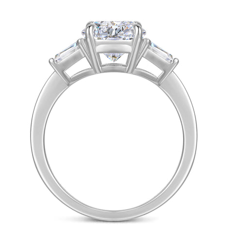 14K Gold Three Stone Moissanite Engagement Ring