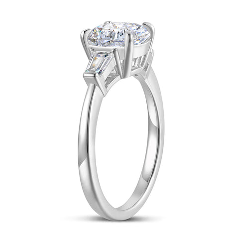 14K Gold Three Stone Moissanite Engagement Ring