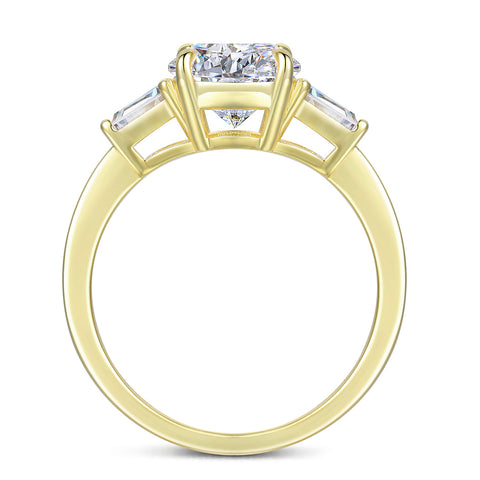 14K Gold Three Stone Moissanite Engagement Ring